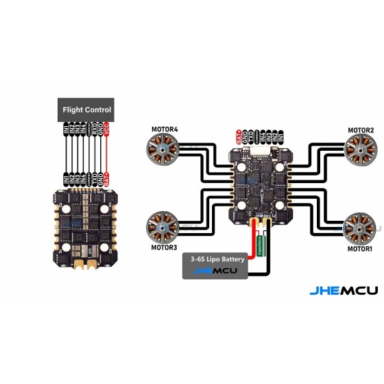 Hot Sales JHEMCU AM32A60 Mini 4in1 ESC 3-6S for RC Drones 45A 60A Am32